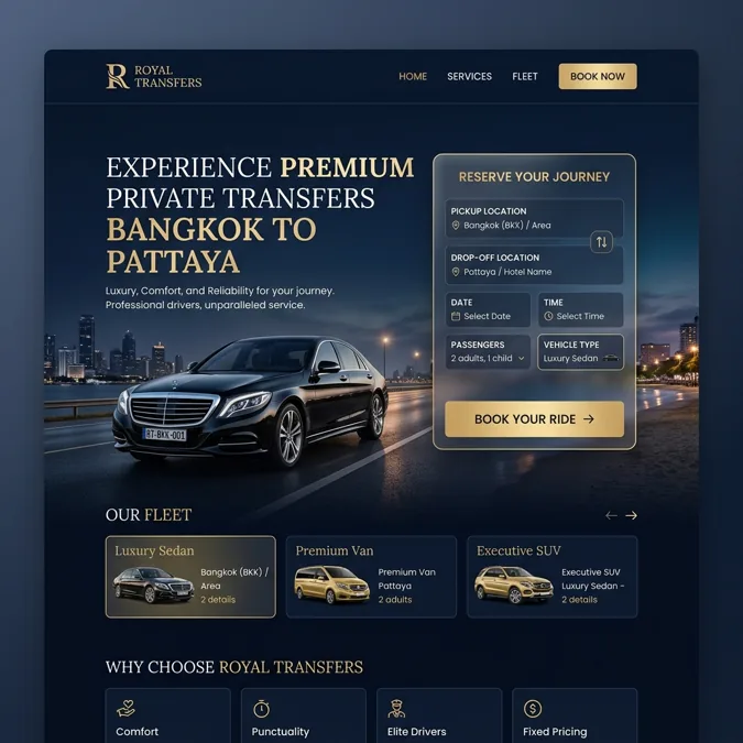 BKK Pattaya private taxi booking page